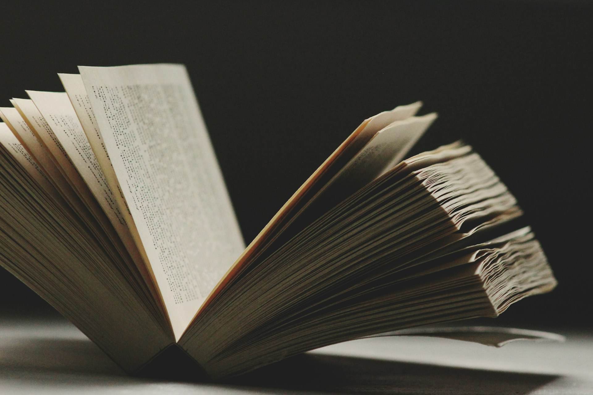 Open book with a professionally typeset interior